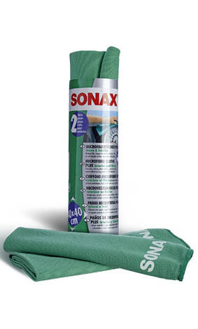 Набір серветок із мікрофібри (2 шт.) для салону Sonax Microfibre Cloth Plus 40х40 см, фото 2