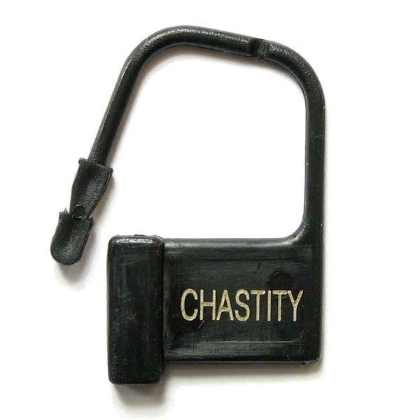Замки пластикові для поясів вірності, чорні з номерами CHASTITY, 10 штук