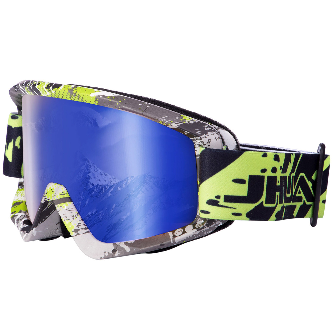 Маска-окуляри гірськолижні SPOSUNE дзеркальні MT-035-GR (оправа-зелена, колір лінз-зелена)