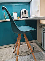 Полу-барный стационарный стул Милан MILAN BAR 65 зеленый 02 в стиле лофт с подножкой