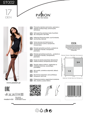 Панчохи ST002 3/4 nero - Passion | Limon, фото 2