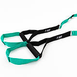 Тренувальні петлі trx для кросфіту (трх тренажер для фітнесу та турніка) OSPORT Lite (FI-0037) Чорно-бірюзовий, фото 3