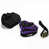 Тренувальні петлі trx для кросфіту (трх тренажер для фітнесу та турніка) OSPORT Lite (FI-0037) Чорно-фіолетовий, фото 7