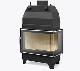 Камінна топка з водяним контуром LECHMA W-500 Green XL SBJ 13,5 кВт (суцільне скло,бокове відкривання)