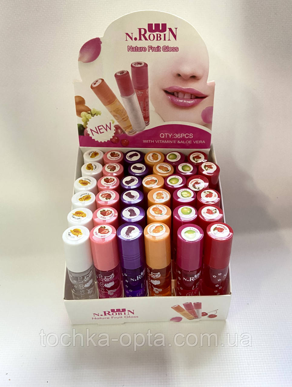 Блиск-бальзам для губ кульковий "Фруктовий коктейль ", фото 1