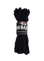 Бавовняна мотузка для шібарі Feral Feelings Shibari Rope, 8 м чорна  sonia.com.ua