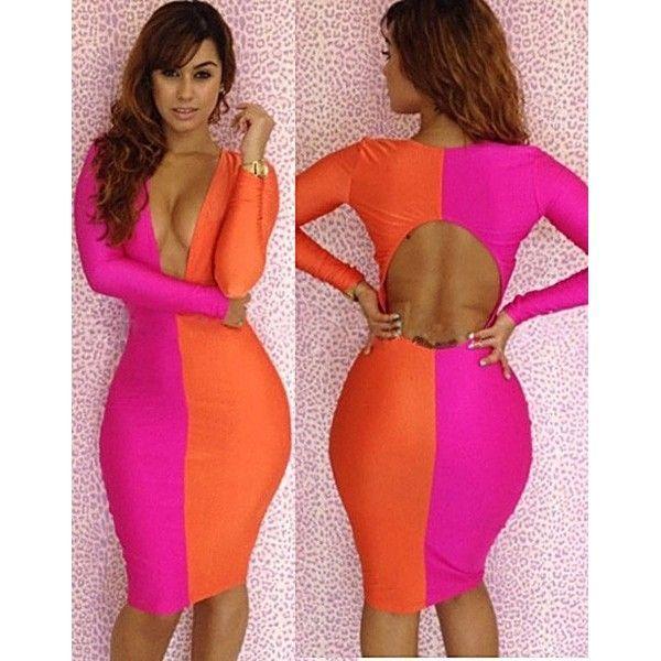 Двоколірна сукня рожево-оранжевого забарвлення | Limon