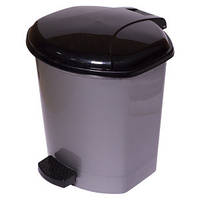 Відро для сміття з педаллю, сірий, 6 л (T-1sat)