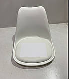 Стілець пластик Milan (Мілан) білий 07 на дерев'яних ніжках, фото 2