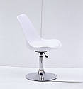 Стілець Albert CH-Base білий кожзам, хромована опора, поворотне з регулюванням висоти сидіння, фото 4