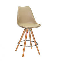 Напів-барний стаціонарний стілець Мілан MILAN BAR 65 бежевыйс підніжкою