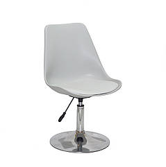 Стілець Albert CH-Base світло-сірий 315 кожзам, хромована опора, поворотне з регулюванням висоти сидіння