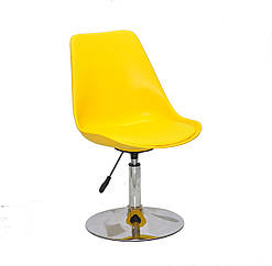 Стілець Albert CH-Base жовтий 315 кожзам, хромована опора, поворотне з регулюванням висоти сидіння