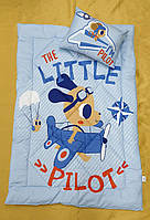 Дитячий набір ковдра+подушка для ліжечка. Туреччина The Little Pilot