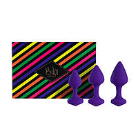 Набір силіконових анальних пробок FeelzToys - Bibi Butt Plug Set 3 pcs Purple  sonia.com.ua