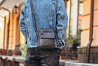 Невелика чоловіча шкіряна барсетка сумка Tiding Bag SK N718193 чорна, фото 4