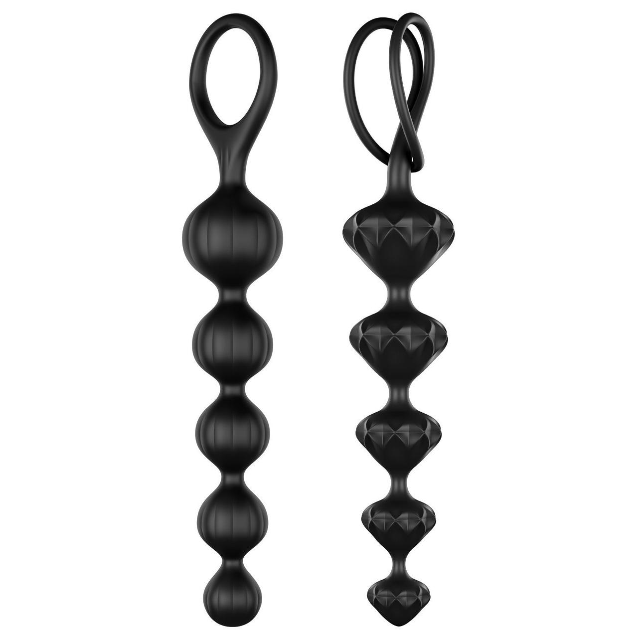 Набір анальних намистин Satisfyer Beads Black, силікон, макс. діаметр 3,3 см та 3,5 см sonia.com.ua