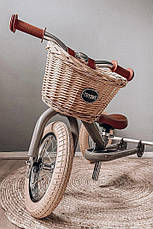 Велосипедний плетений кошик Trybike для біговела зі шкіряними ременями (TBS-200-BSK), фото 3