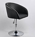 Крісло Andy CH-Base чорний кожзам з підлокітниками на хромованою круглої опорі-нозі, фото 3