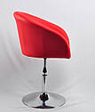 Крісло Andy CH-Base червоний кожзам з підлокітниками на хромованою круглої опорі-нозі, фото 3