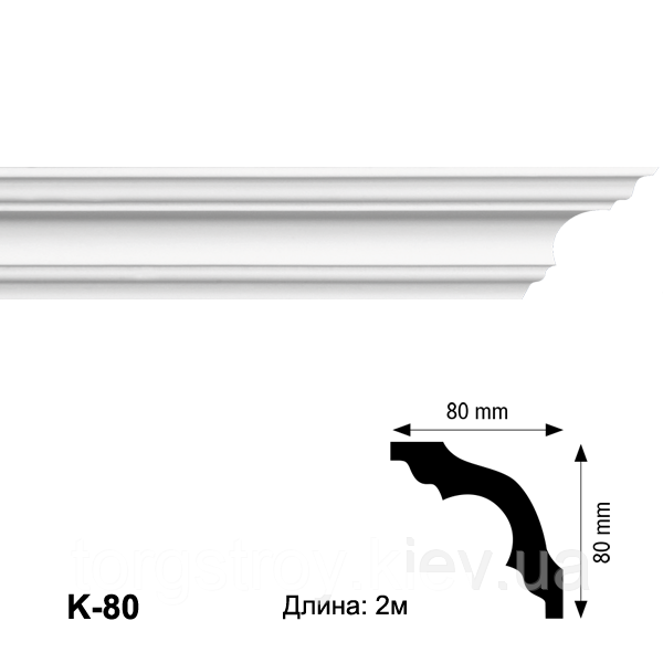 Плінтус стельовий K-80, Homestar, фото 1
