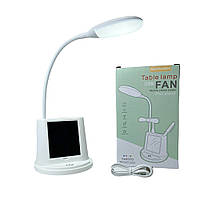 Настольный светильник светодиодный LED с зеркалом и подставка для телефона YW9071 Белая Лампа настольная