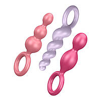 Набір анальних іграшок Satisfyer Plugs colored (set of 3) - Booty Call, макс. діаметр 3 см  sonia.com.ua