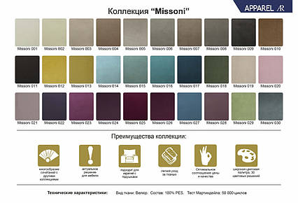 Палітра меблевого велюру