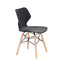 Дизайнерський стілець DUBLIN чорний 04 на букових дерев'яних ніжках, фото 2