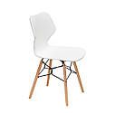 Дизайнерський стілець DUBLIN білий на букових дерев'яних ніжках, фото 3