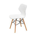 Дизайнерський стілець DUBLIN білий на букових дерев'яних ніжках, фото 4