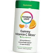 Вітамін С для дітей Rainbow Light Gummy Vitamin C Slices 90 жувальний мармеладок, фото 3