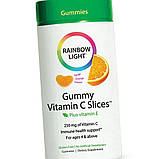 Вітамін С для дітей жувальний Rainbow Light Gummy Vitamin C Slices 90 шт апельсин, фото 5