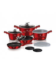 Комплект посуду BERLINGER HAUS Burgundy Metallic Line 13 пр Колір червоний 7030BH