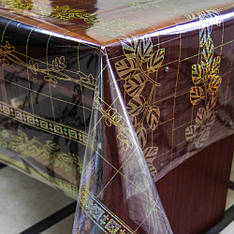 Клейонка силіконова з голограмою на святковий стіл, прозора скатертина з малюнком