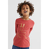 Дитяча кофта лонгслів Олень H&M для дівчинки р.98/104 - 2-4 роки, фото 3