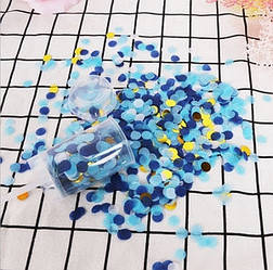 Хлопавка багаторазова 17 см. Синя, блакитна конфеті.