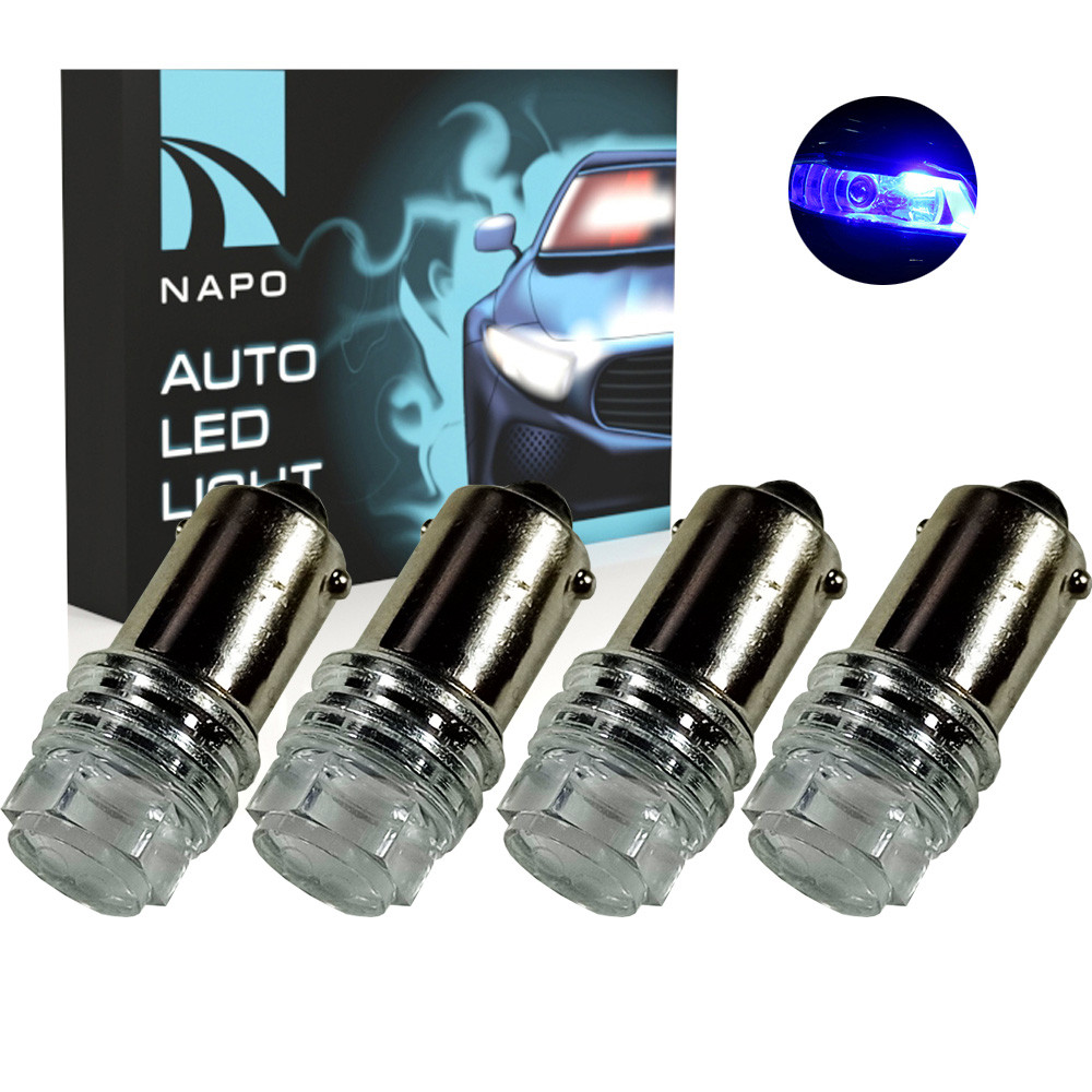 Лампа світлодіодна NAPO LED BA9S-2835-3smd T4W BA9S колір світіння синій комплект 4 шт