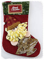 Носок для подарков рождественский "Санта с елкой"