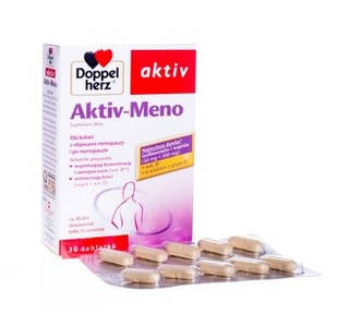 Doppelherz Aktiv, Meno з ізофлавонами сої, вітамінами групи B, D, кальцієм, 30 таблеток