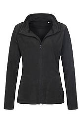 Жіноча флісова кофта на блискавці чорна