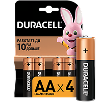 Батарейки Duracell AA R6 1,5 V пальчиковые 4шт