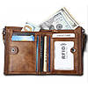 Шкіряний чоловічий гаманець RFID коричневий, фото 2