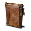 Шкіряний чоловічий гаманець RFID коричневий, фото 3