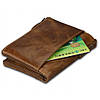 Шкіряний чоловічий гаманець RFID коричневий, фото 4