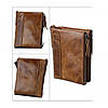 Шкіряний чоловічий гаманець RFID коричневий, фото 6