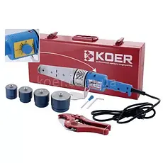 Паяльник Koer для пластикових / PP-R труб та фітінгу, 700 Вт (насадки 20-40 мм), ножиці, Чехія, фото 2