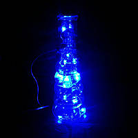 Светильник банка с LED гирляндой Нить Капля Росы, синий свет (питание от USB)