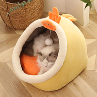 Лежанка домик со съемной подушкой для кота, собаки