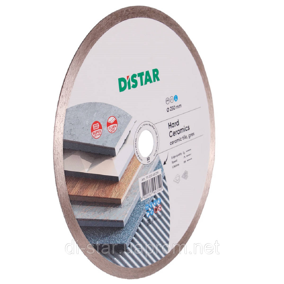 Круг алмазный Distar 1A1R Hard Ceramics 250мм - отрезной диск по керамограниту и керамической плитке на станок - фото 3 - id-p244372249